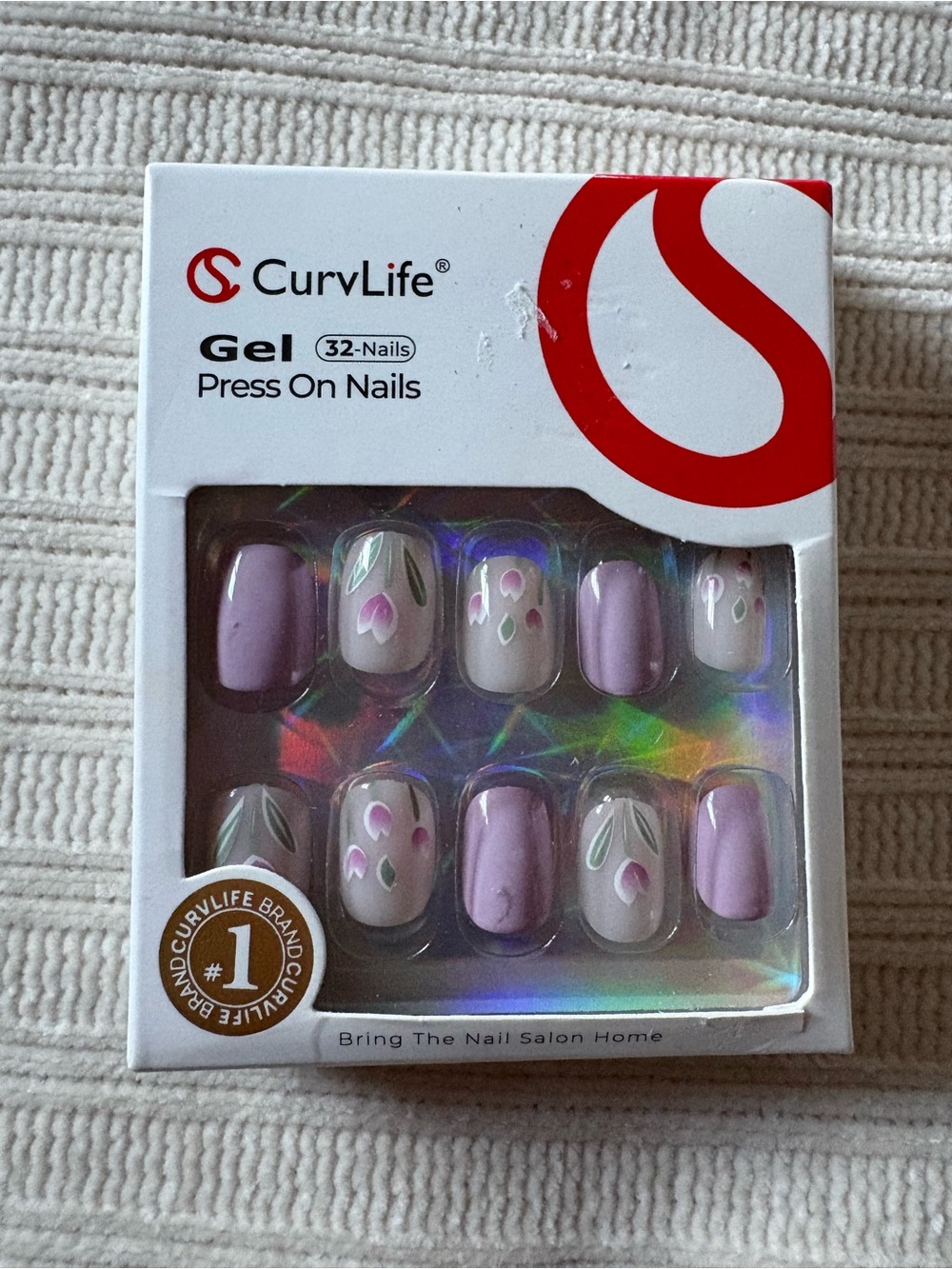 Curvlife Gel Press On Nails - Lavender Floral Set